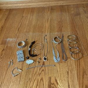 Silver and black jewelry bundle!